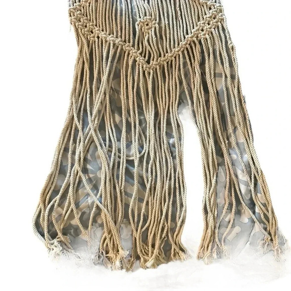 Macrame Wall Hanging Tapestry 13 1/2" width by 37" long - Picture 2 of 5